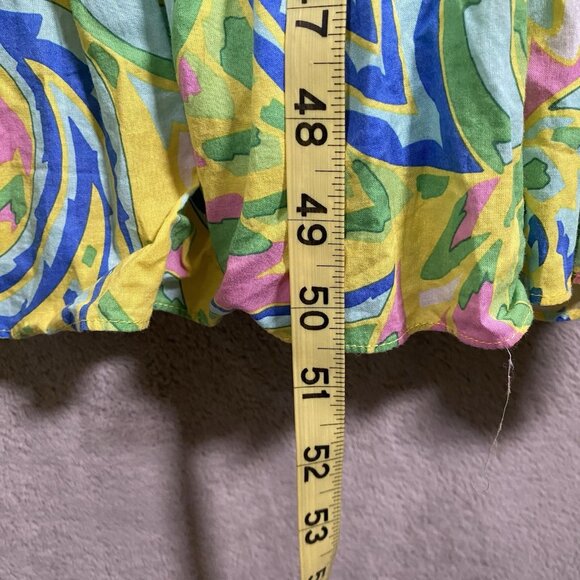 Zara Maxi Shirt Dress M Printed Colorful Vibrant Maximalism Lightweight Tiered - Picture 16 of 16